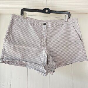 Khakis by GAP STRIPED Summer Shorts Gray / White Sz 12 R Slash Pockets EUC
